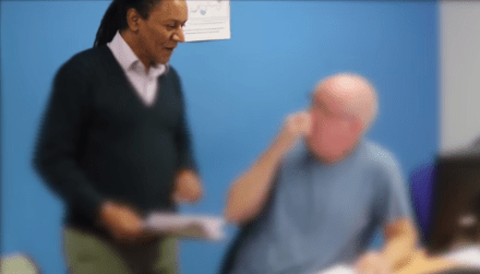 Roger working at St Mungo’s Broadway